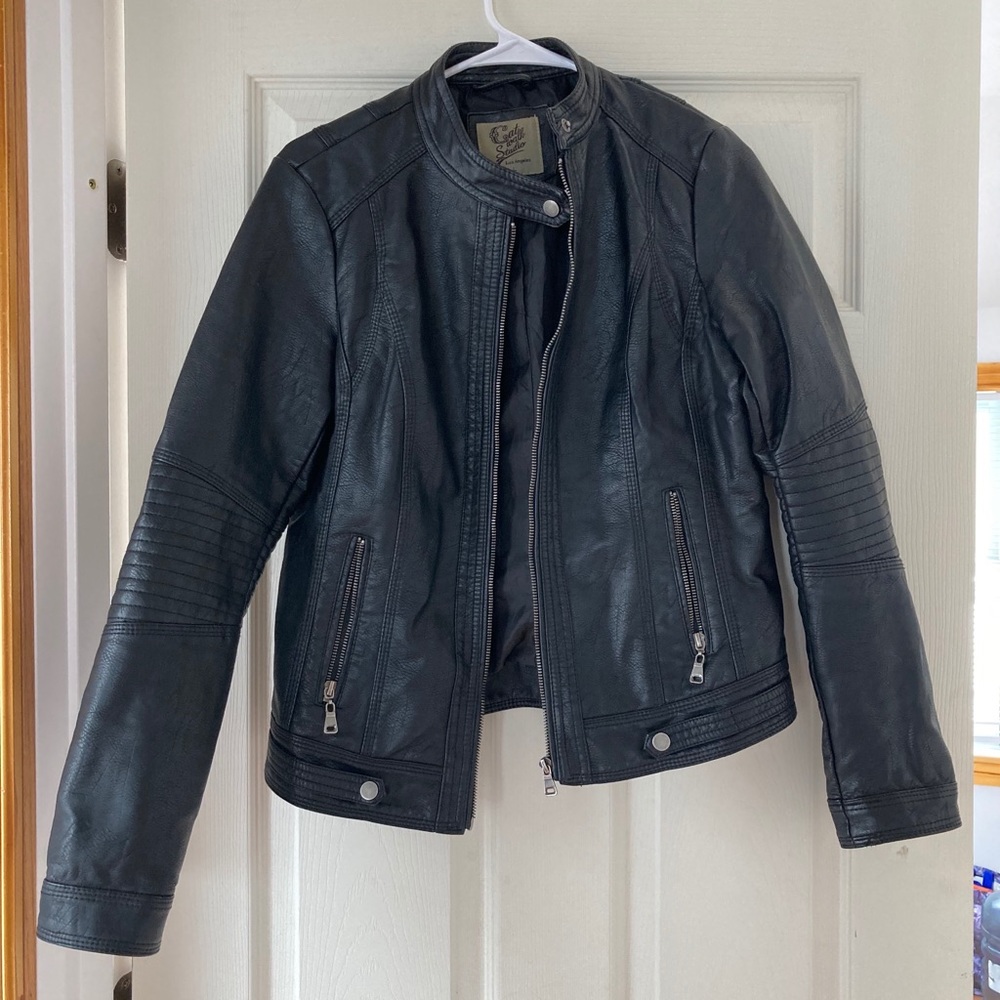 Imitation leather jacket